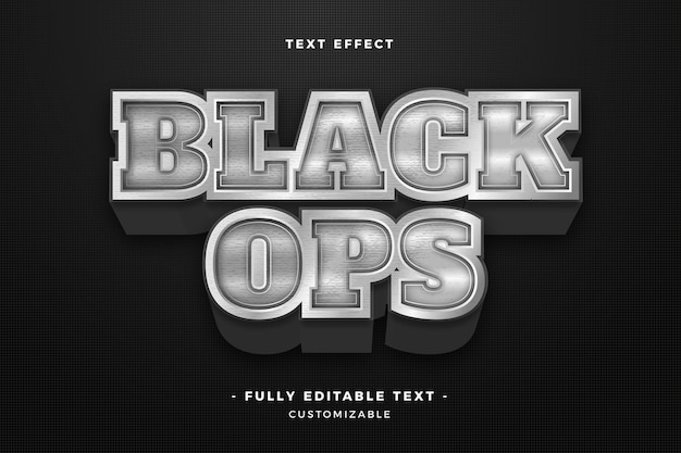 Бесплатное векторное изображение Текстовый эффект black ops