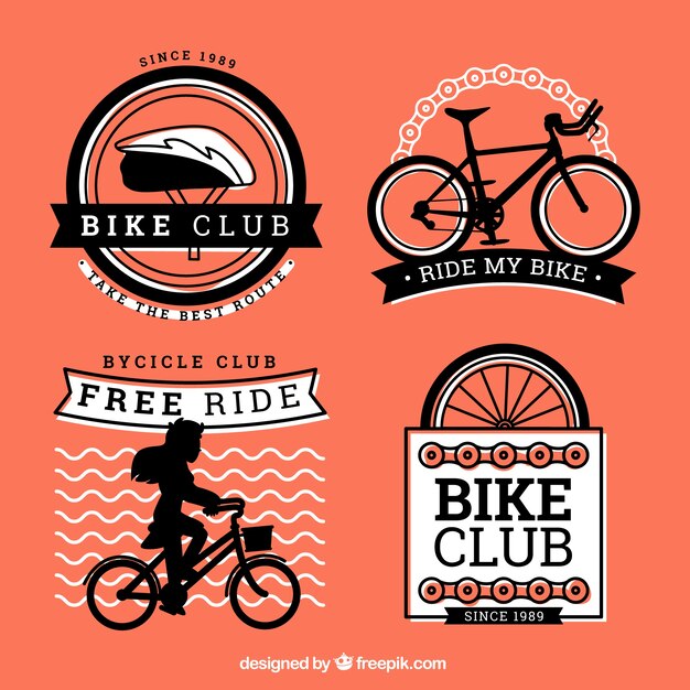 黒とオレンジ色の自転車のラベル