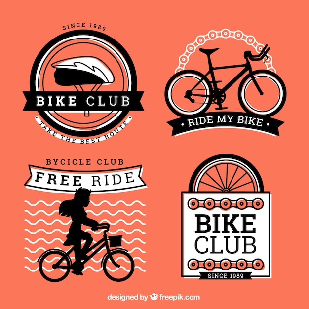 Black and orange bike labels