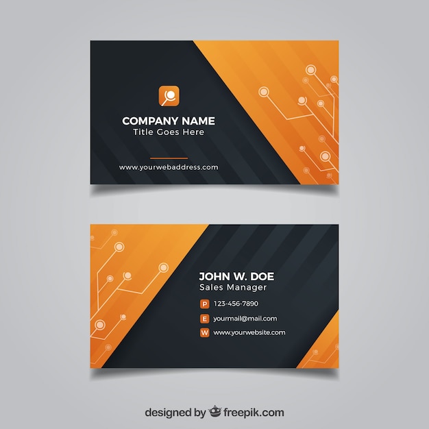 Black and orange business card