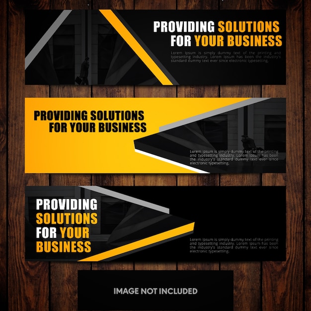 Free vector black and orange corporate banner design templates with custom shapes