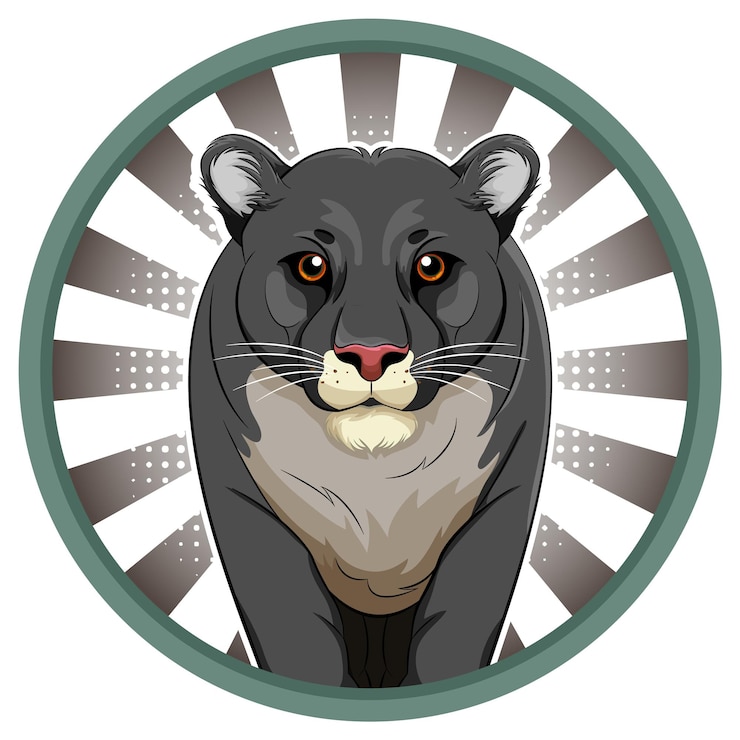 Бесплатный Вектор мультфильм "черная пантера" с комическим фоном