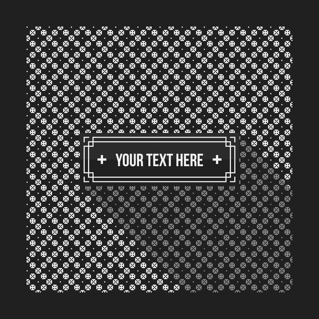 Black pattern background with text