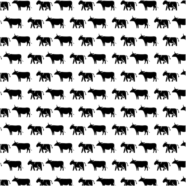 Free Vector black pattern with cow