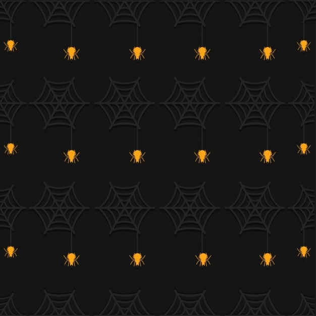 Free Vector black pattern with spiders for halloween