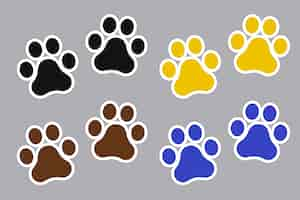 Free vector black paw prints stickers