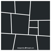 Modello di collage di foto cornice nera