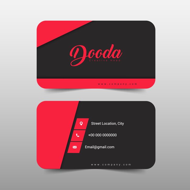 Black and pink business card