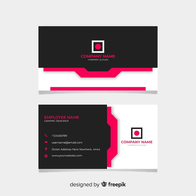 Black and pink visiting card