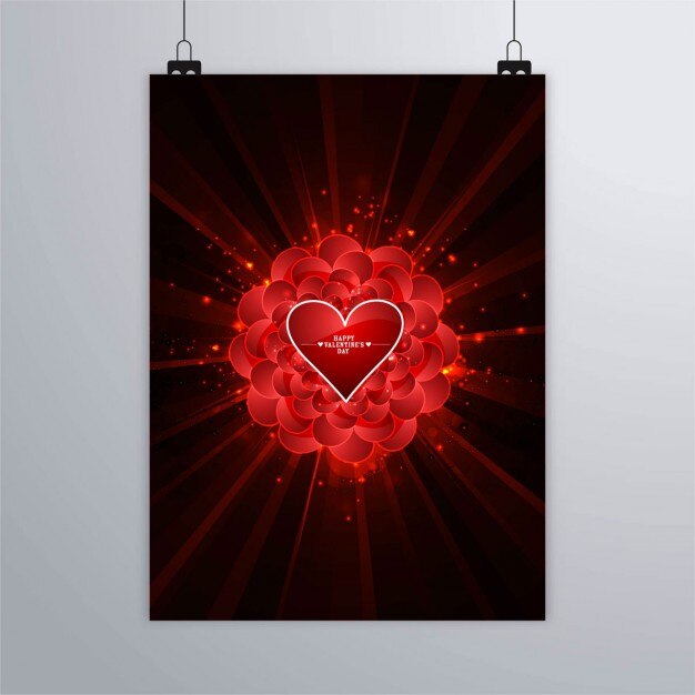 Black poster with red hearts