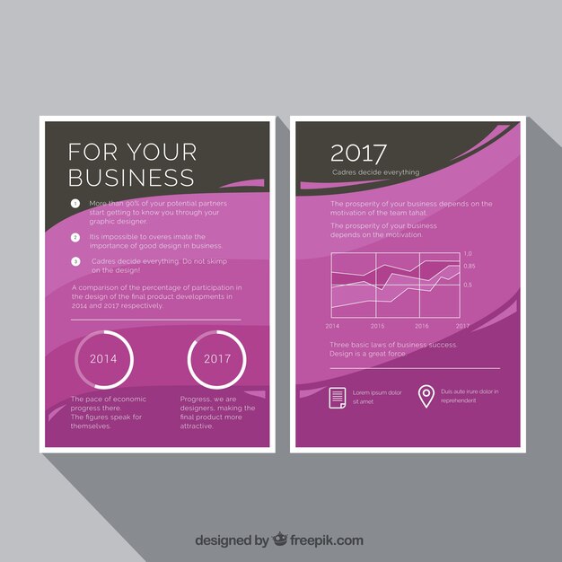 黒と紫のビジネスパンフレット