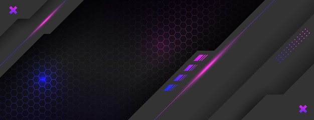 Черный реалистичный фон с фиолетовыми геометрическими линиями