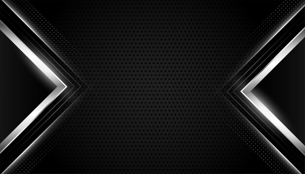 Black realistic background with silver geometric shapes