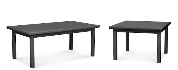 무료 벡터 black rectangular and square kitchen table