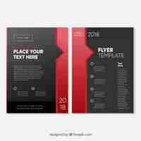 Free vector black and red business brochure template