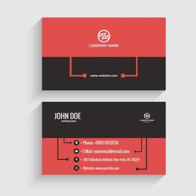 Free vector black and red business card