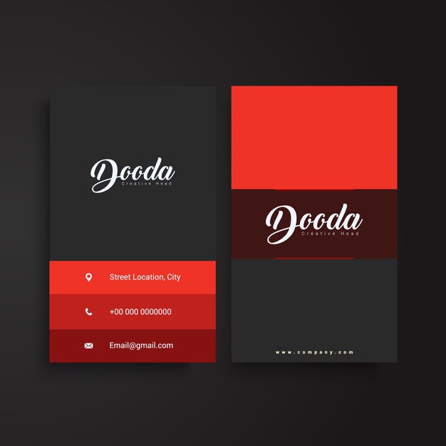 Black and red business card