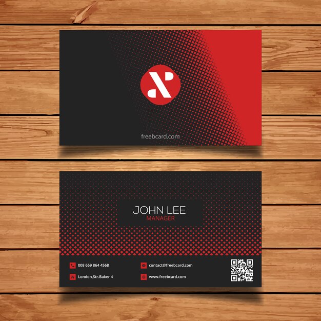 Black and red corporate card