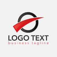 Free vector black and red round logo