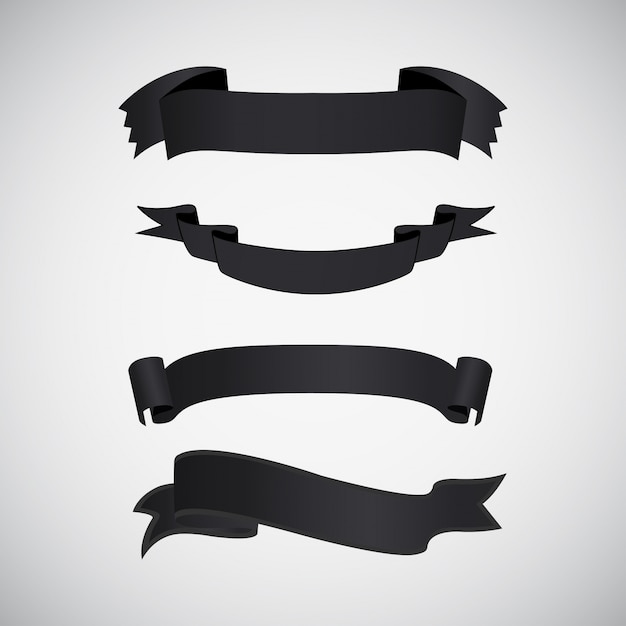 Black Ribbons Vector Templates: Enhance your Designs with Elegant Ribbon Banners