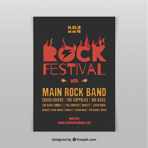 Free vector black rock party flyer