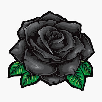 Черные розы векторный цветок логотип