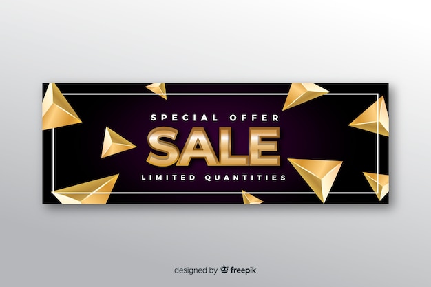 Free vector black sales banner golden elements