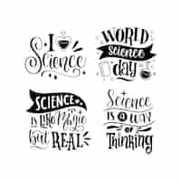 Free vector black science lettering set