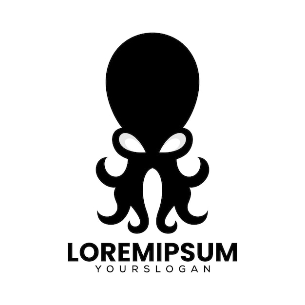 Free vector black shadow octopus logo design