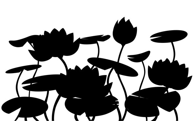 睡蓮の花手描き植物画 無料のベクター