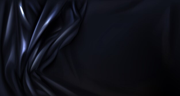 Black silk, latex folded cloth background, textile