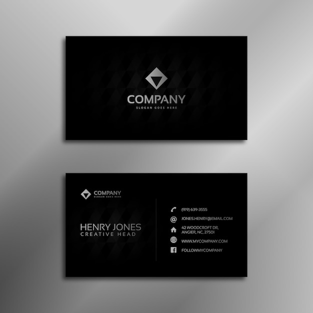 Black and silver business card