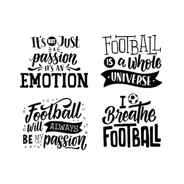 Free vector black soccer lettering set