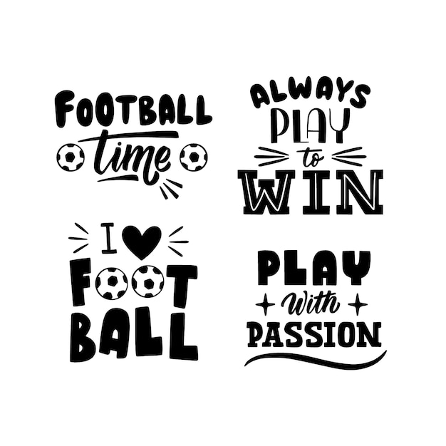 Free vector black soccer lettering set