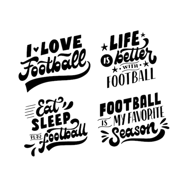 Free vector black soccer lettering set