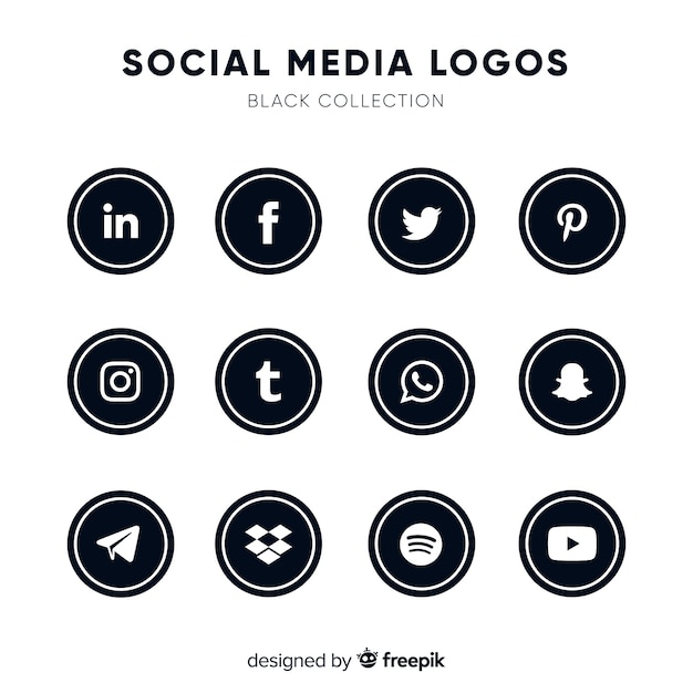 Free vector black social media logos