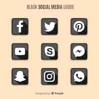 Free vector black social media logos