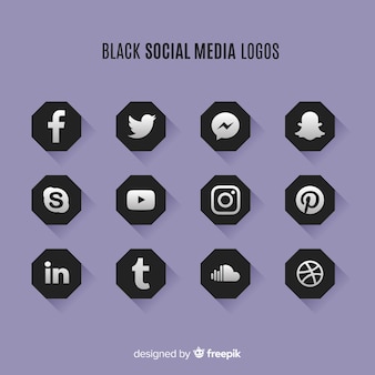 黒​の​ソーシャルメディア​の​ロゴ