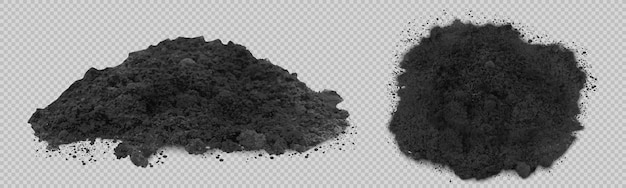 Бесплатное векторное изображение Куча чернозема спереди и сверху
