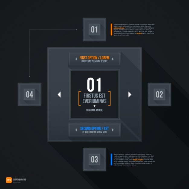 Free vector black square infographic template