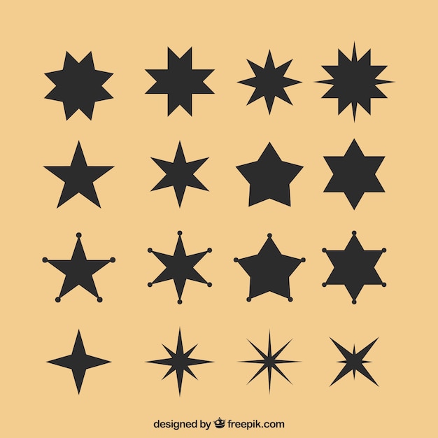 Free Vector black star set