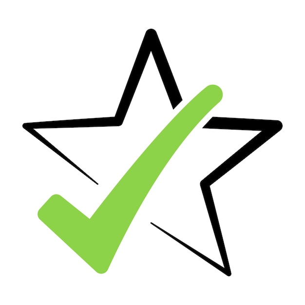 Free vector black star with check mark