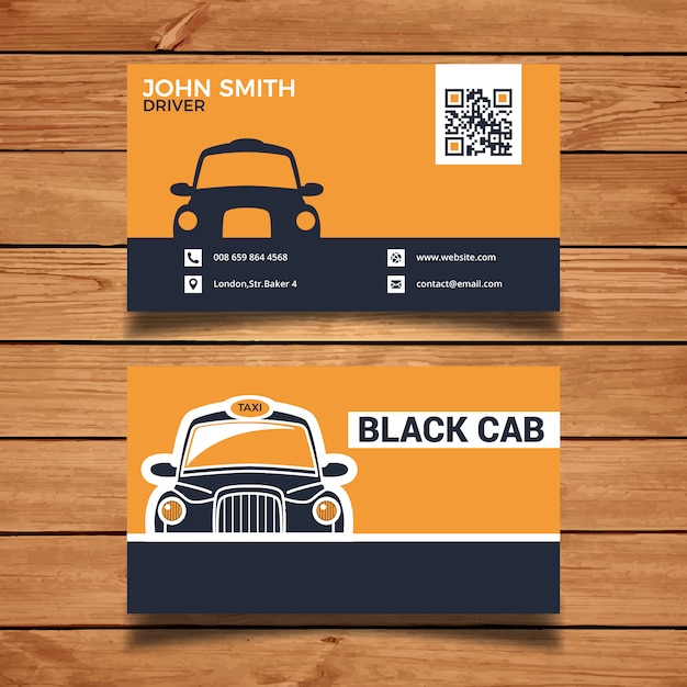 Free vector black taxi business card