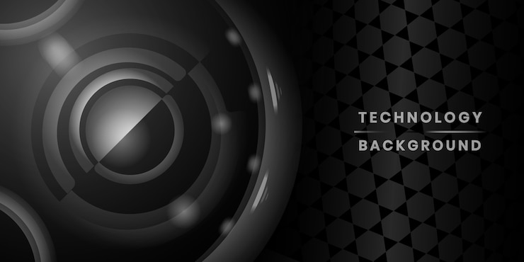 Free Vector black technology banner
