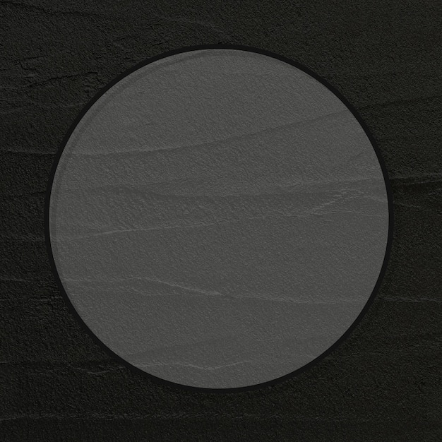 Black textured round frame vector