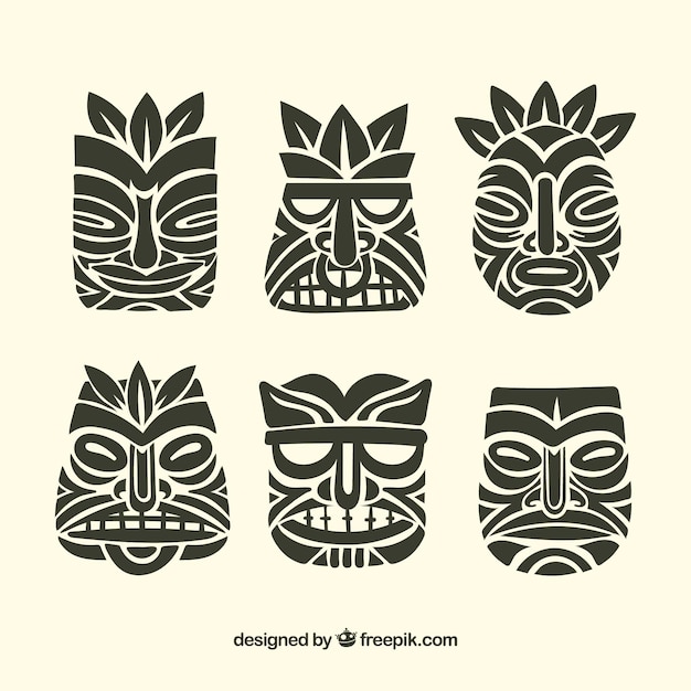 Black tiki mask collection