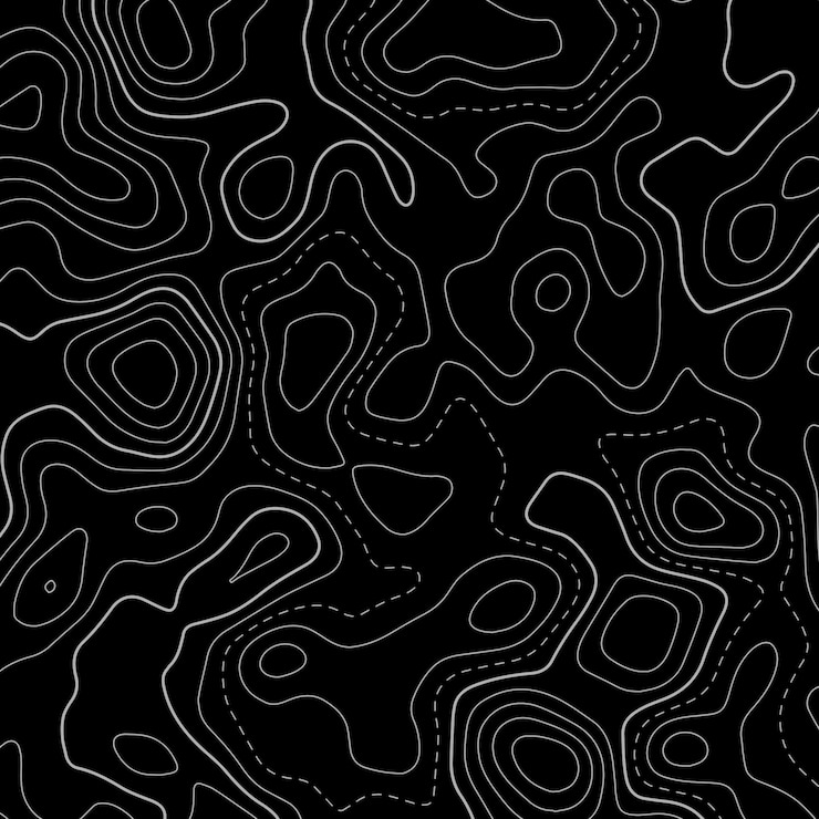 Free Vector black topographic map lines background
