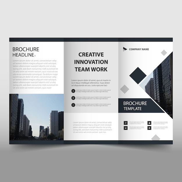 Free vector black trifold leaflet template