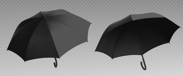 black umbrella mockup realistic isolated parasol