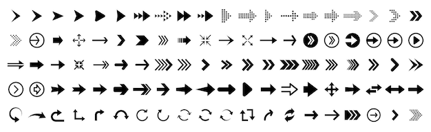 Black vector arrow collections